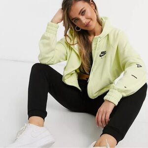 Nike Air Full-Zip Hoodie in Luminous Green and Black.